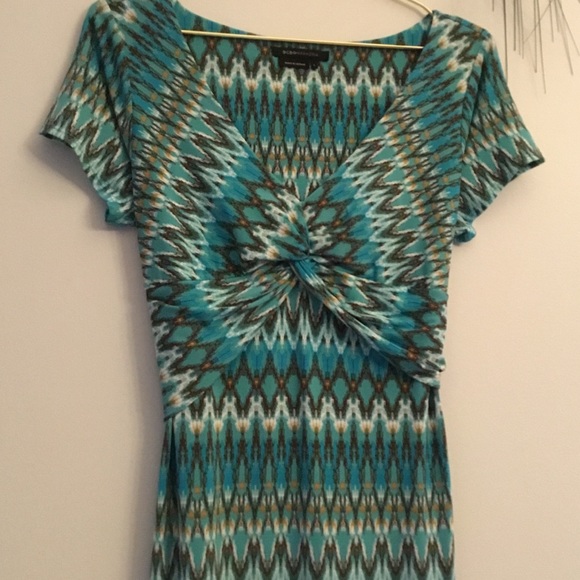 💙💚BCBGMAXAZRIA Ikat Chevron Print Dress - Picture 2 of 8